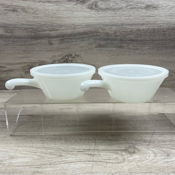 2 Vintage Anchor Hocking 240 White Milk Glass Soup Bowl Oven Proof Made In USA - Picture 1 of 8